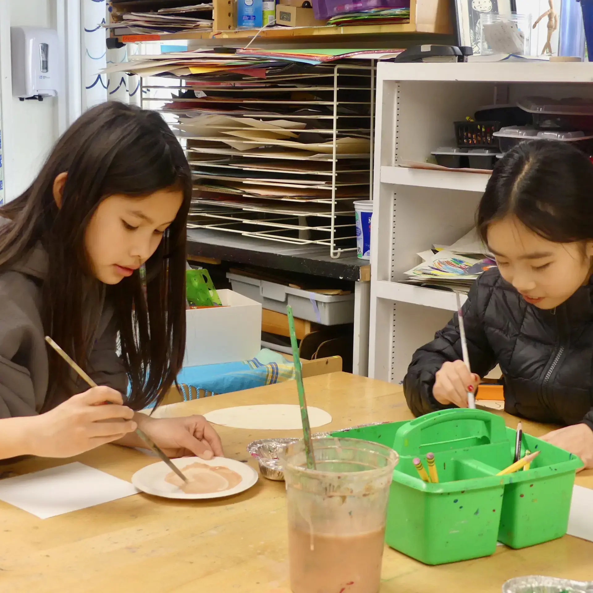 Students painting