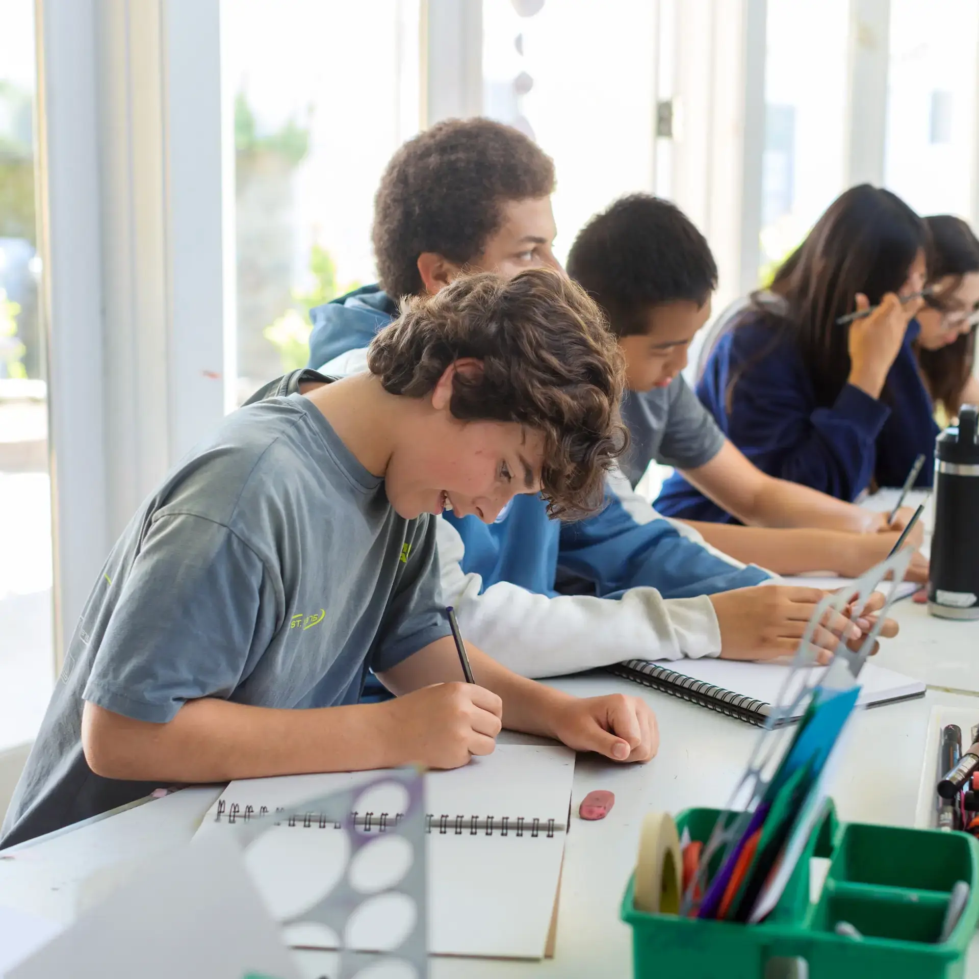 Students sketching