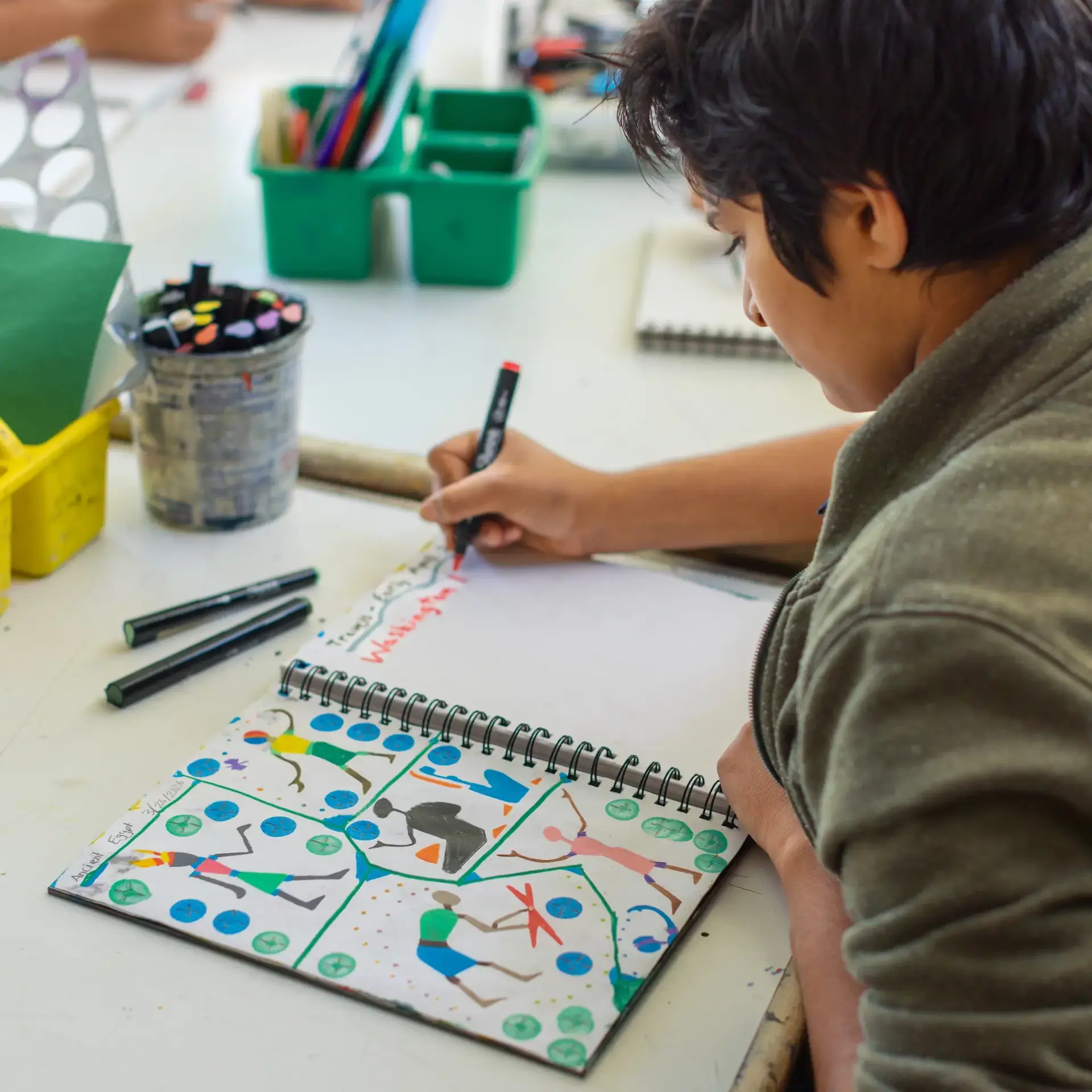 Student sketching