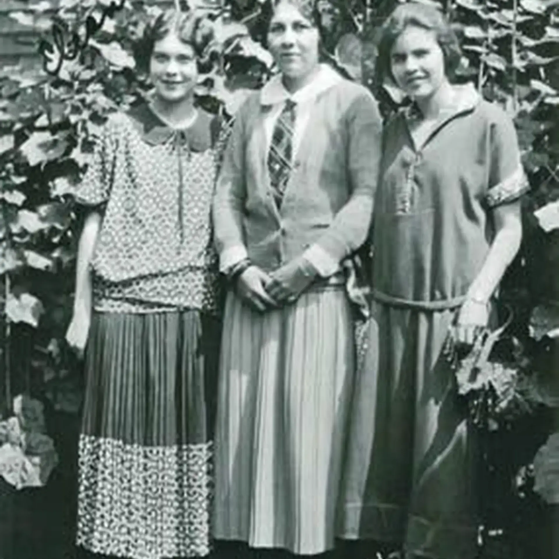 Archival photograph of three women